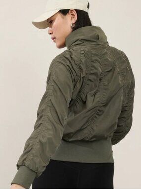Athleta Women's Jetset Bomber Jacket in Moss Olive Green Size L
